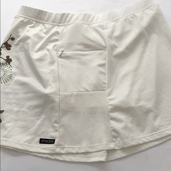 Athleta Cream Floral Athletic Skort Built in Shorts Size Small - Picture 6 of 11